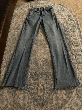 SO Women's High-Rise Flare Jeans in Washed Gray
